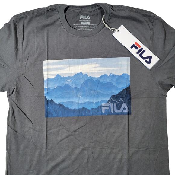 Fila Mountain Vista Tee Dark Grey Heather M NWT - Picture 3 of 10